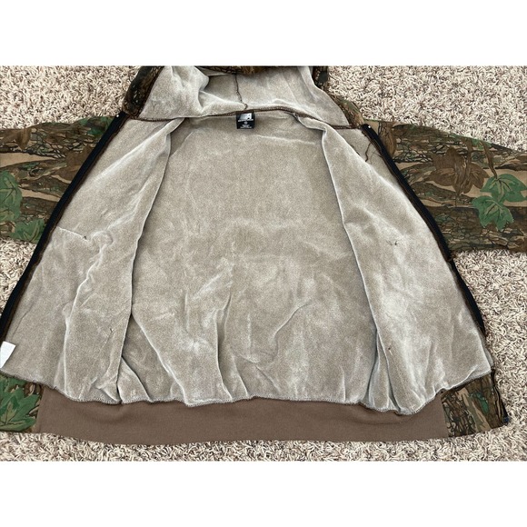 Vintage Ace Sportswear Men's Trebark Camo Full Zip Hoodie Sweatshirt Medium VTG - Picture 3 of 9